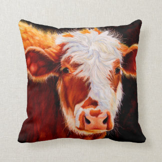 Wooly Bully - Hairy Hereford Calf Cow Pillow Kussen