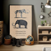 Wooly Mammoth and Skeleton Prehistorische dieren Poster