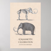Wooly Mammoth and Skeleton Prehistorische dieren Poster (Voorkant)