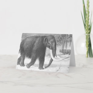 Wooly Mammoth Antiek Print Kaart
