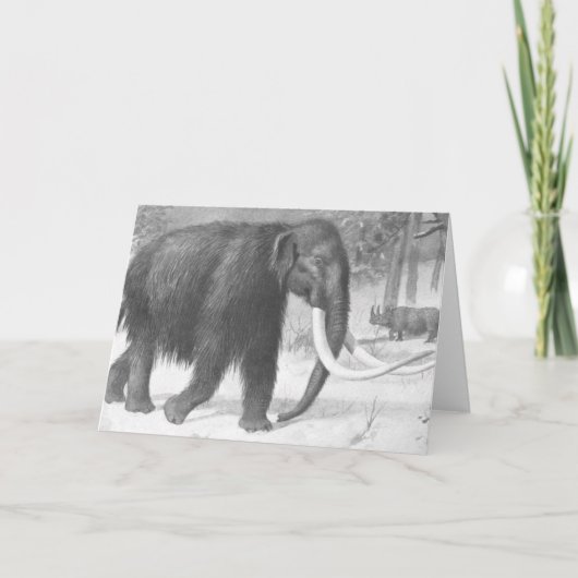 Wooly Mammoth Antiek Print Kaart (Voorkant)