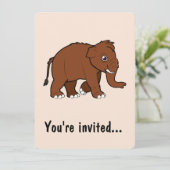 Wooly Mammoth Birthday Party Kaart (Staand voorkant)