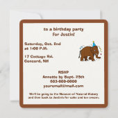 Wooly Mammoth Birthday Uitnodiging (Achterkant)