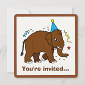 Wooly Mammoth Birthday Uitnodiging (Voorkant)