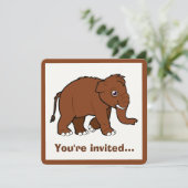 Wooly Mammoth Birthday Uitnodiging (Staand voorkant)