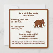 Wooly Mammoth Birthday Uitnodiging (Achterkant)