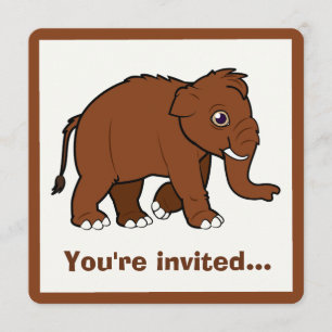 Wooly Mammoth Birthday Uitnodiging