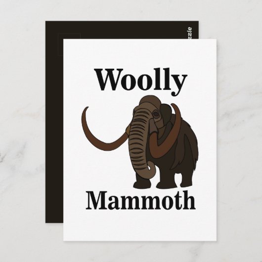 Wooly Mammoth Briefkaart (Voorkant / Achterkant)