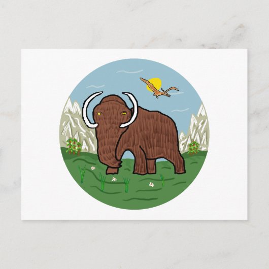 Wooly Mammoth Briefkaart (Voorkant)