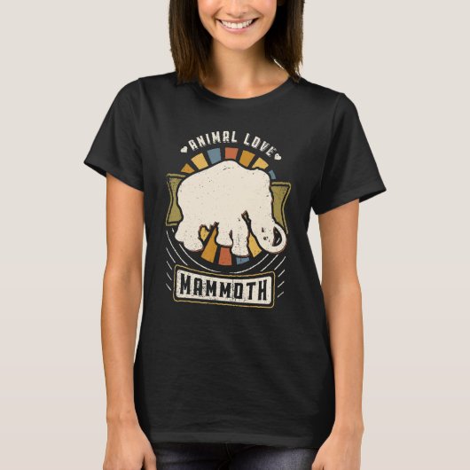Wooly Mammoth Classic Retro Animal T-shirt (Voorkant)