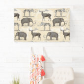 Wooly Mammoth en Irish Elk Prehistorisch Spandoek (Insitu)