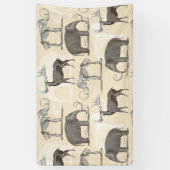 Wooly Mammoth en Irish Elk Prehistorisch Spandoek (Verticaal)