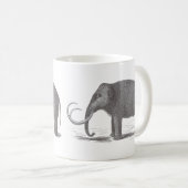 Wooly Mammoth Extinct Mastodon Antiek Print Koffiemok (Voorkant rechts)