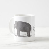 Wooly Mammoth Extinct Mastodon Antiek Print Koffiemok (Voorkant links)