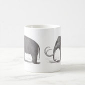 Wooly Mammoth Extinct Mastodon Antiek Print Koffiemok (Center)