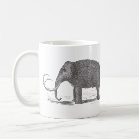 Wooly Mammoth Extinct Mastodon Antiek Print Koffiemok (Links)