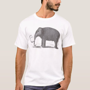 Wooly Mammoth Extinct Mastodon Antiek Print T-shirt