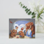 Wooly Mammoth Family in Ice Age Briefkaart (Staand voorkant)