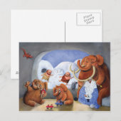 Wooly Mammoth Family in Ice Age Briefkaart (Voorkant / Achterkant)