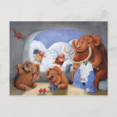 Wooly Mammoth Family in Ice Age Briefkaart (Voorkant)