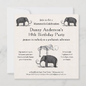 Wooly Mammoth Goede Tijden Jongens Verjaardagsfees Kaart (Achterkant)