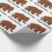 Wooly Mammoth Happy Birthday! Cadeaupapier (Hoek)