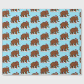 Wooly Mammoth in een Santa Hat met Kerstmis Cadeaupapier (Vlak)