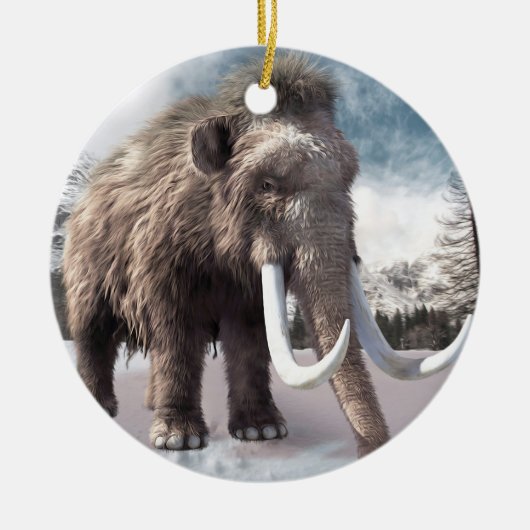 Wooly Mammoth Keramisch Ornament (Voorkant)