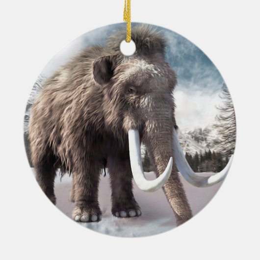 Wooly Mammoth Keramisch Ornament (Achterkant)