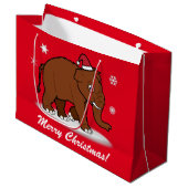Wooly Mammoth Merry kerst Groot Cadeauzakje (Voorkant Gekanteld)