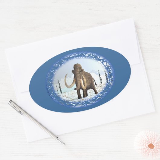 Wooly Mammoth Ovale Sticker (Envelop)