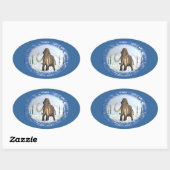 Wooly Mammoth Ovale Sticker (Vel)