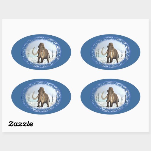 Wooly Mammoth Ovale Sticker (Vel)