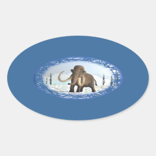 Wooly Mammoth Ovale Sticker