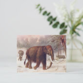 Wooly Mammoth Prehistorische Animal Antiek Print Briefkaart (Staand voorkant)