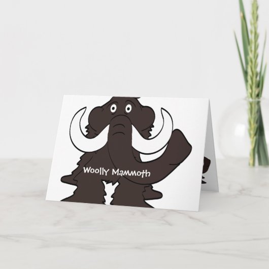 Wooly Mammoth Prehistorische Birthday Card Kaart (Voorkant)
