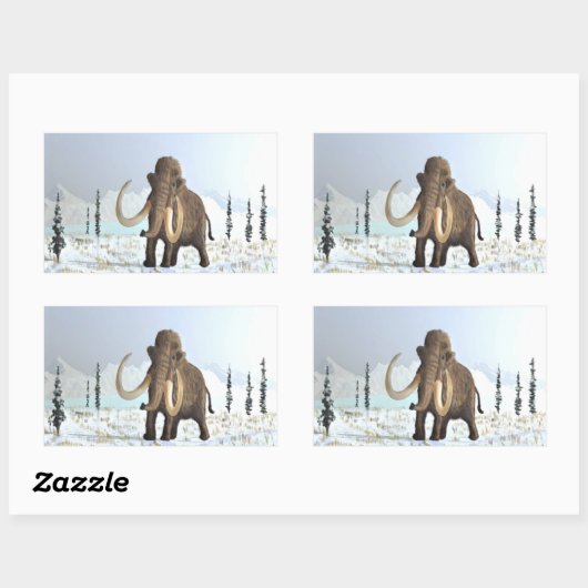 Wooly Mammoth Rechthoekige Sticker (Vel)