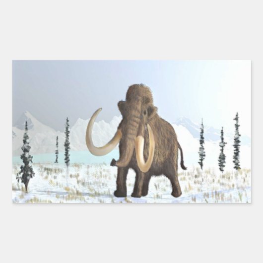 Wooly Mammoth Rechthoekige Sticker (Voorkant)