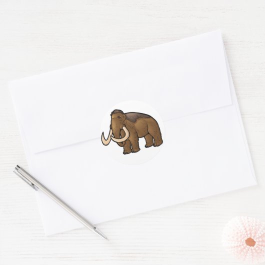 Wooly Mammoth Ronde Sticker (Envelop)