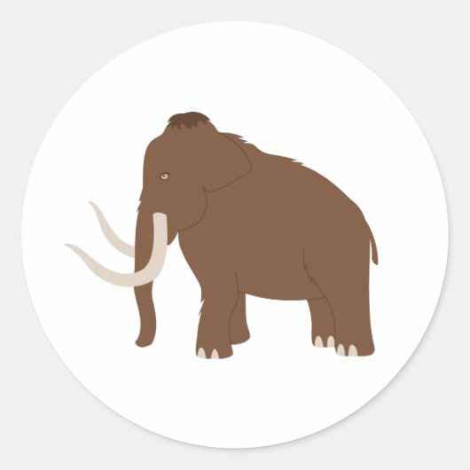 Wooly Mammoth Ronde Sticker (Voorkant)