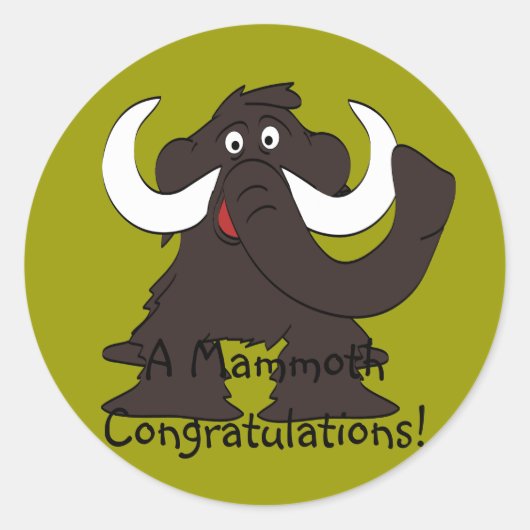Wooly Mammoth-Stickers Ronde Sticker (Voorkant)