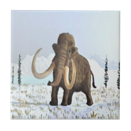Wooly Mammoth Tegeltje (Voorkant)