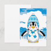 Wooly Pet Penguin RSVP-kaart RSVP Kaartje (Voorkant / Achterkant)