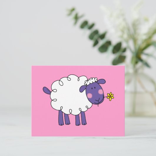 Wooly schaap briefkaart (Staand voorkant)