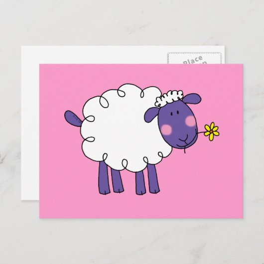 Wooly schaap briefkaart (Voorkant / Achterkant)