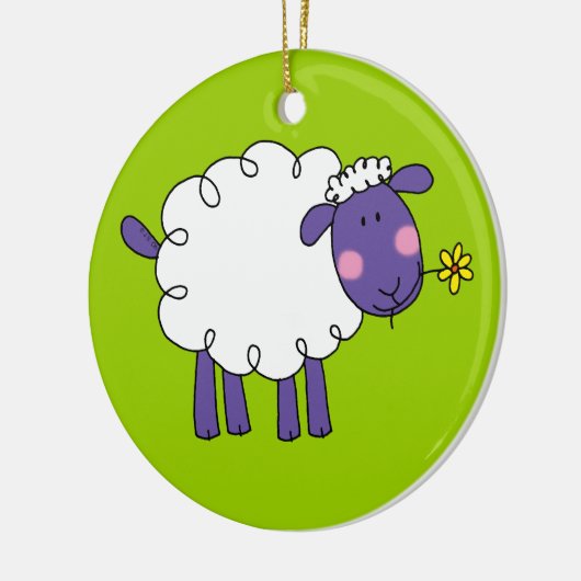 Wooly schaap keramisch ornament (Links)