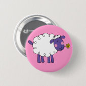 Wooly schaap ronde button 5,7 cm (Voorkant /achterkant)