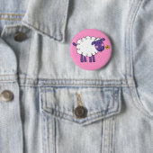 Wooly schaap ronde button 5,7 cm (In situ)