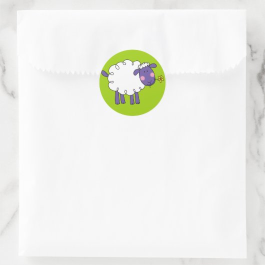 Wooly schaap ronde sticker (Tas)