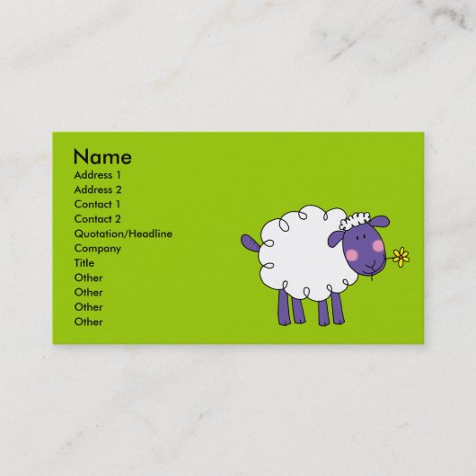 Wooly schaap visitekaartje (Voorkant)